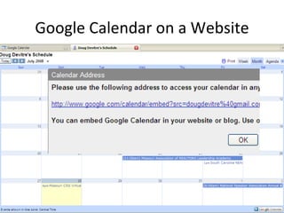 Google Calendar on a Website 