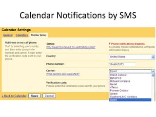 Calendar Notifications by SMS 