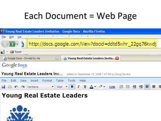 Each Document = Web Page 