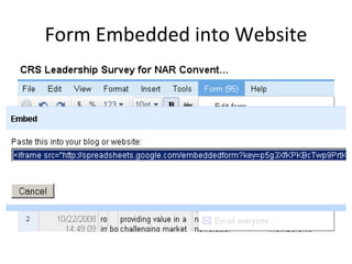 Form Embedded into Website 