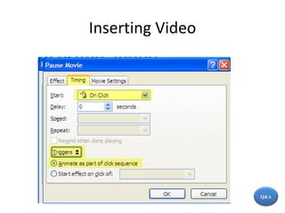 Inserting Video Q&A 