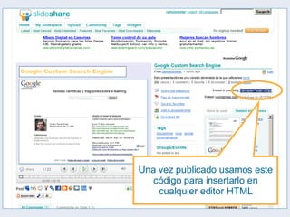 Una vez publicado usamos este código para insertarlo en cualquier editor HTML 