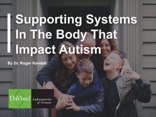 Supporting Systems
In The Body That
Impact Autism
By Dr. Roger Kendall
 