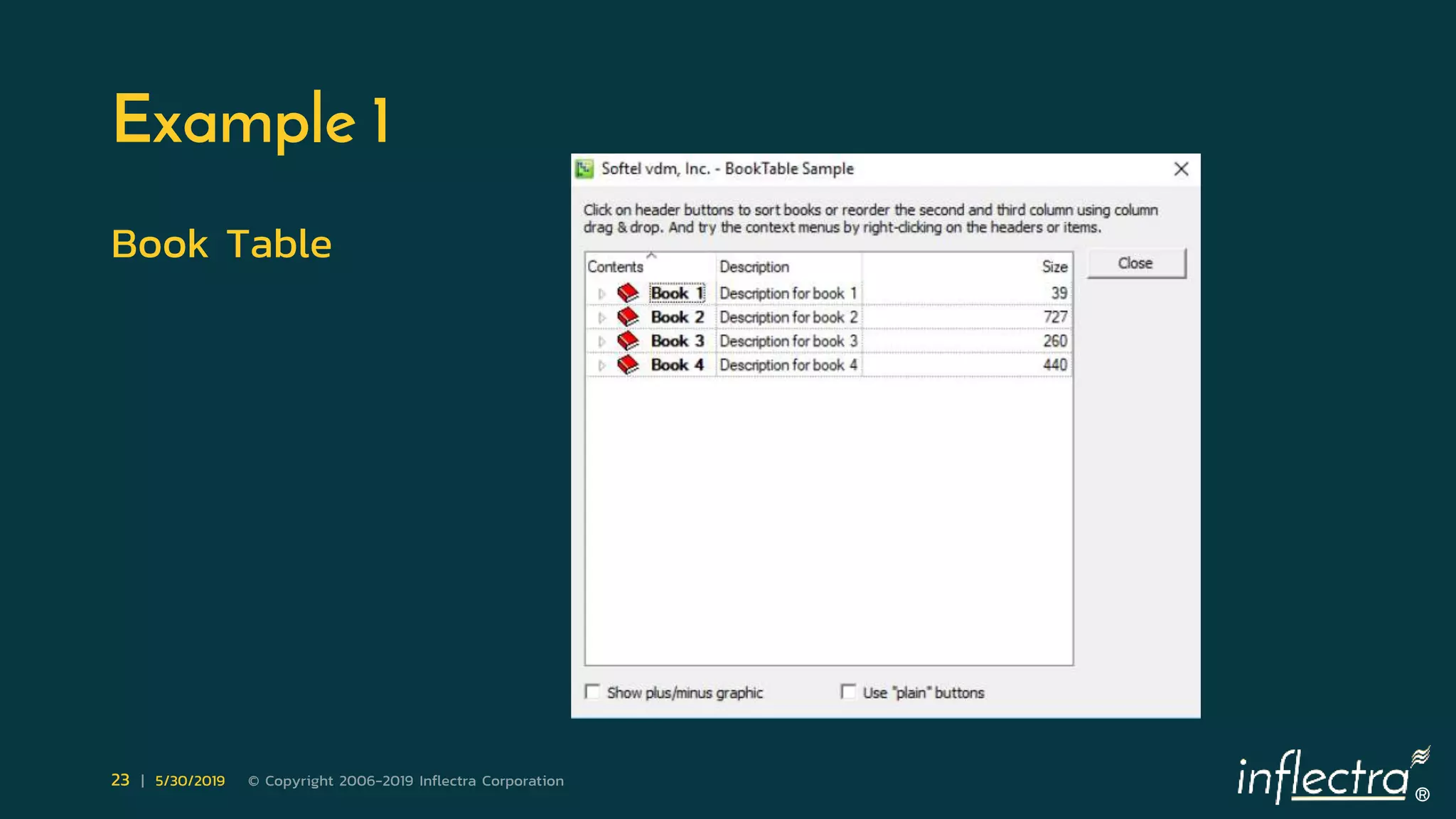 ®
23 | 5/30/2019 © Copyright 2006-2019 Inflectra Corporation
Example 1
Book Table
 