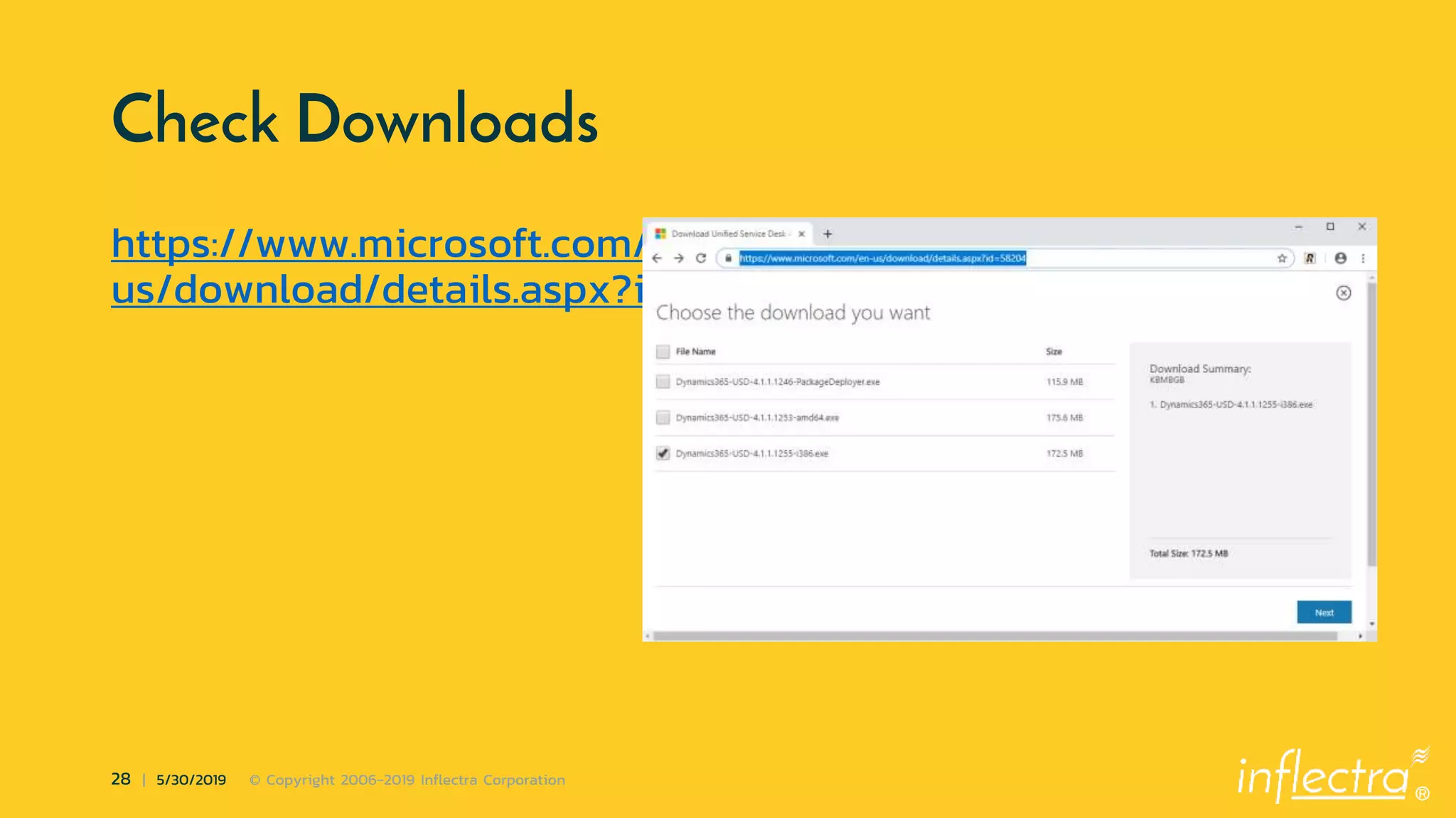 ®
28 | 5/30/2019 © Copyright 2006-2019 Inflectra Corporation
Check Downloads
https://www.microsoft.com/en-
us/download/details.aspx?id=58204
 