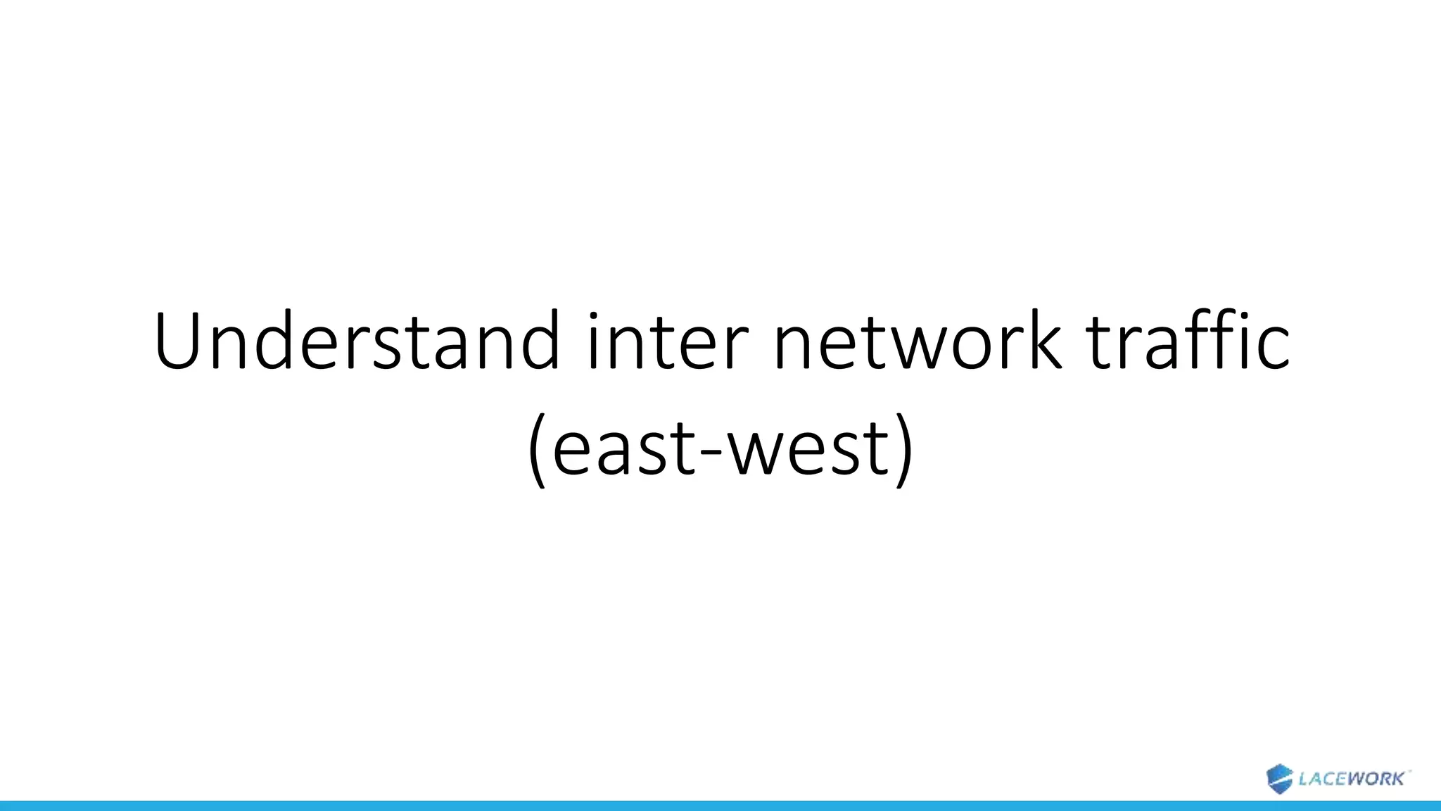 Understand inter network traffic
(east-west)
 