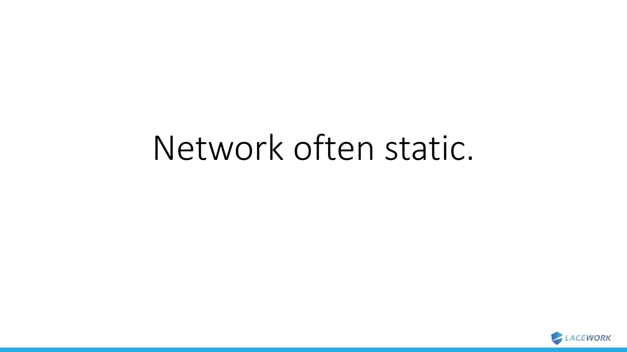 Network often static.
 
