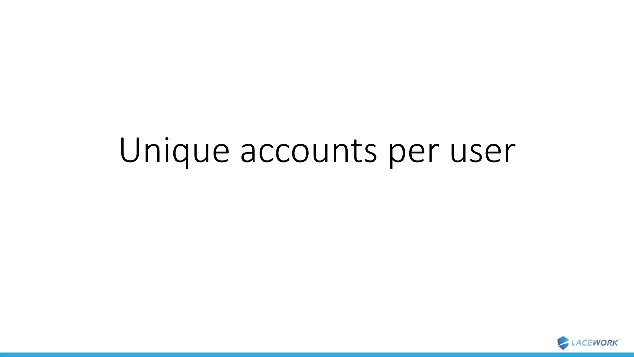Unique accounts per user
 