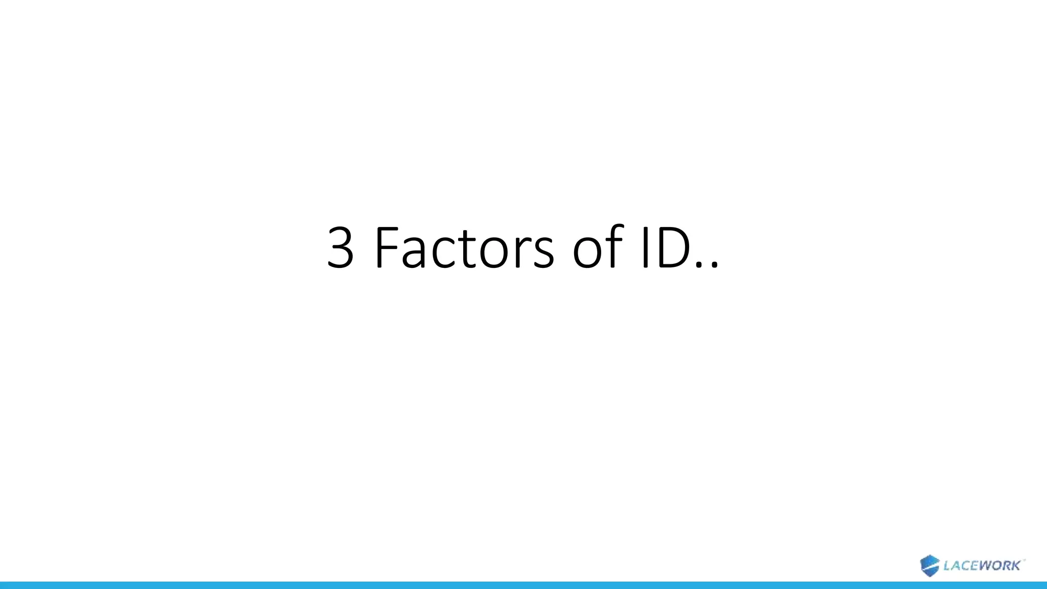 3 Factors of ID..
 