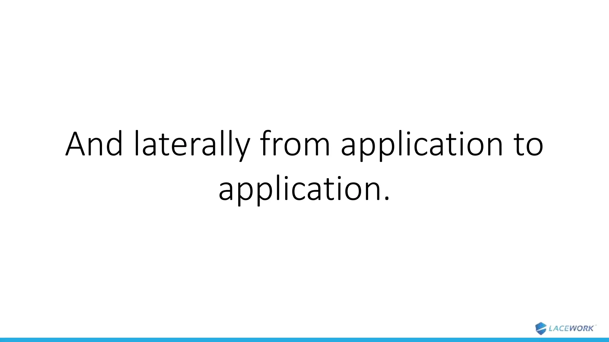 And laterally from application to
application.
 