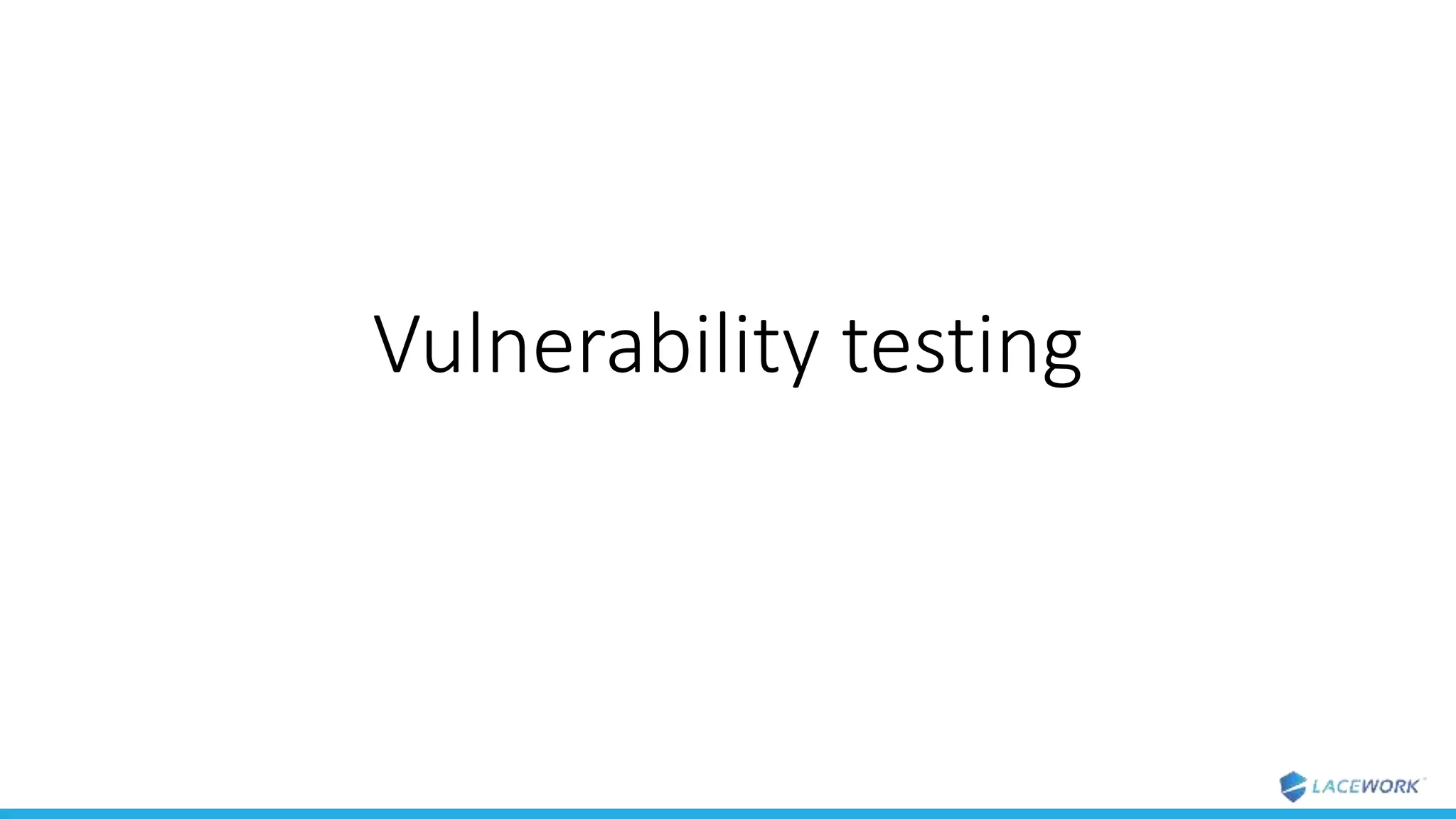 Vulnerability testing
 