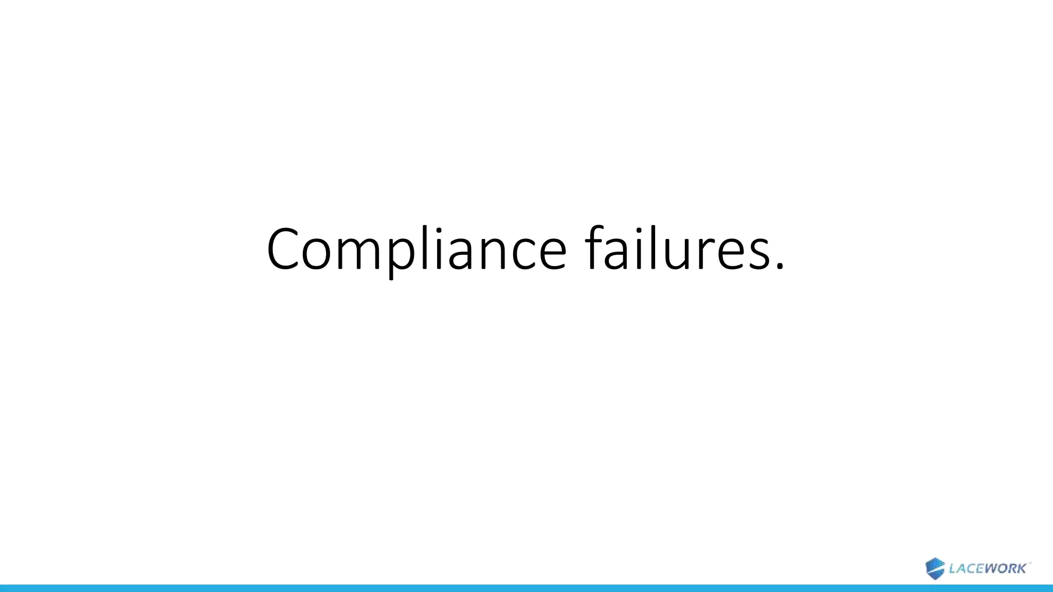 Compliance failures.
 