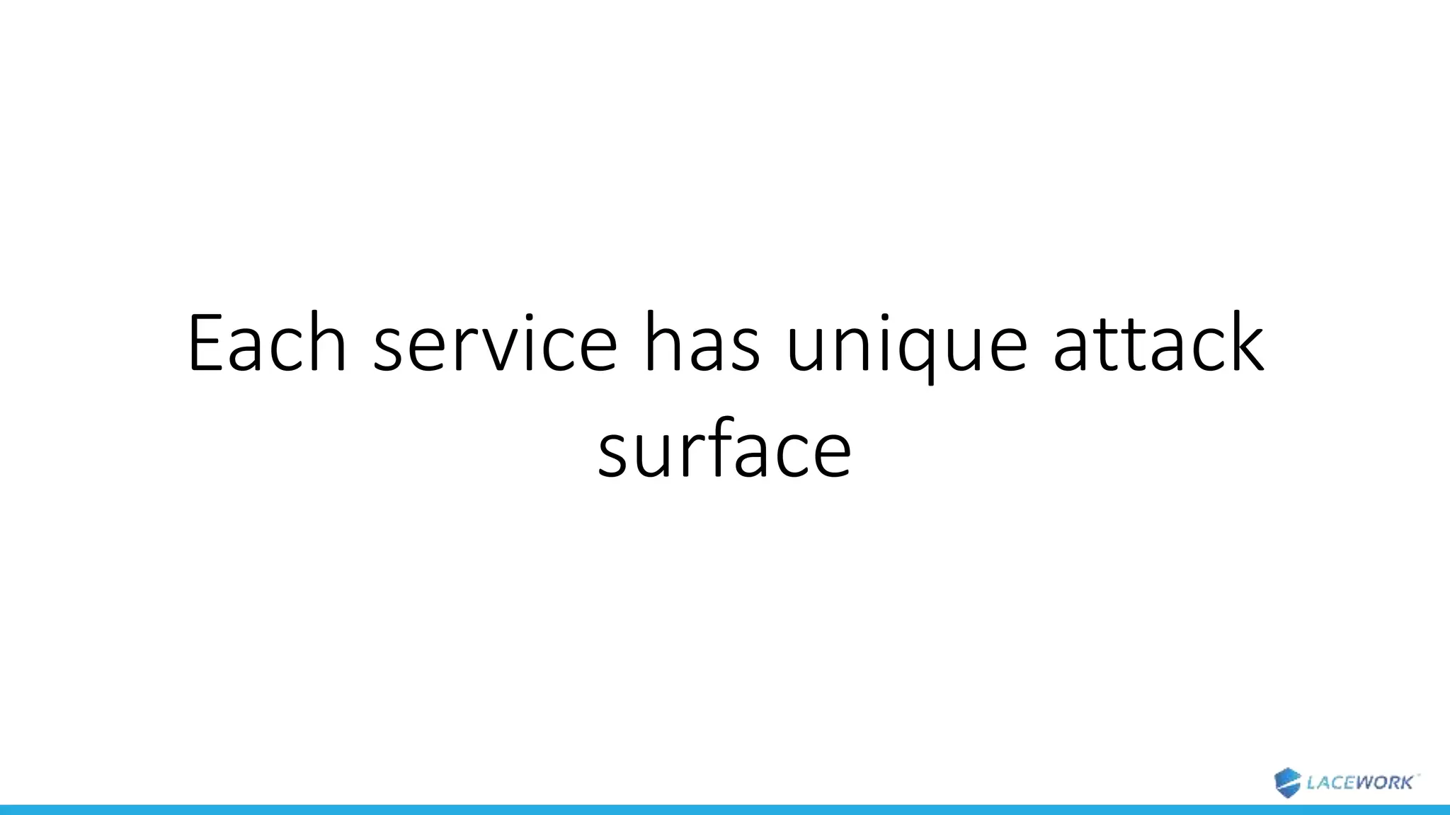Each service has unique attack
surface
 