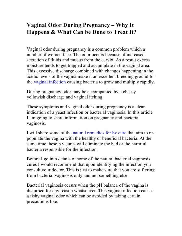 Vaginal Odor During Pregnancy Why It Happens & What Can be Done to