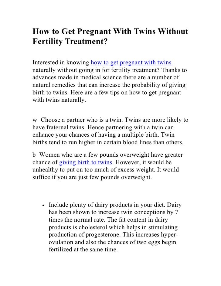 How to Get Pregnant With Twins Without Fertility Treatment?