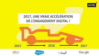 2017, UNE VRAIE ACCÉLÉRATION
DE L’ENGAGEMENT DIGITAL !
2015 2016 2017
 