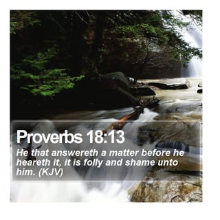 Proverbs 18:13 - Daily Bible Verse