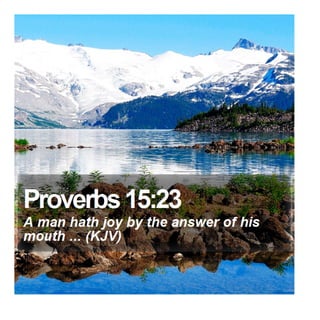 Proverbs 15:23 - Daily Bible Verse