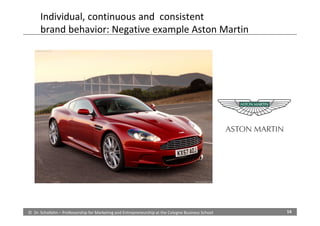 Individual, continuous and consistent
      brand behavior: Negative example Aston Martin




© Dr. Schallehn – Professors...