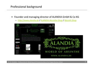 Professional background


     • Founder and managing director of ALANDIA GmbH & Co KG
            – http://www.alandia.de...
