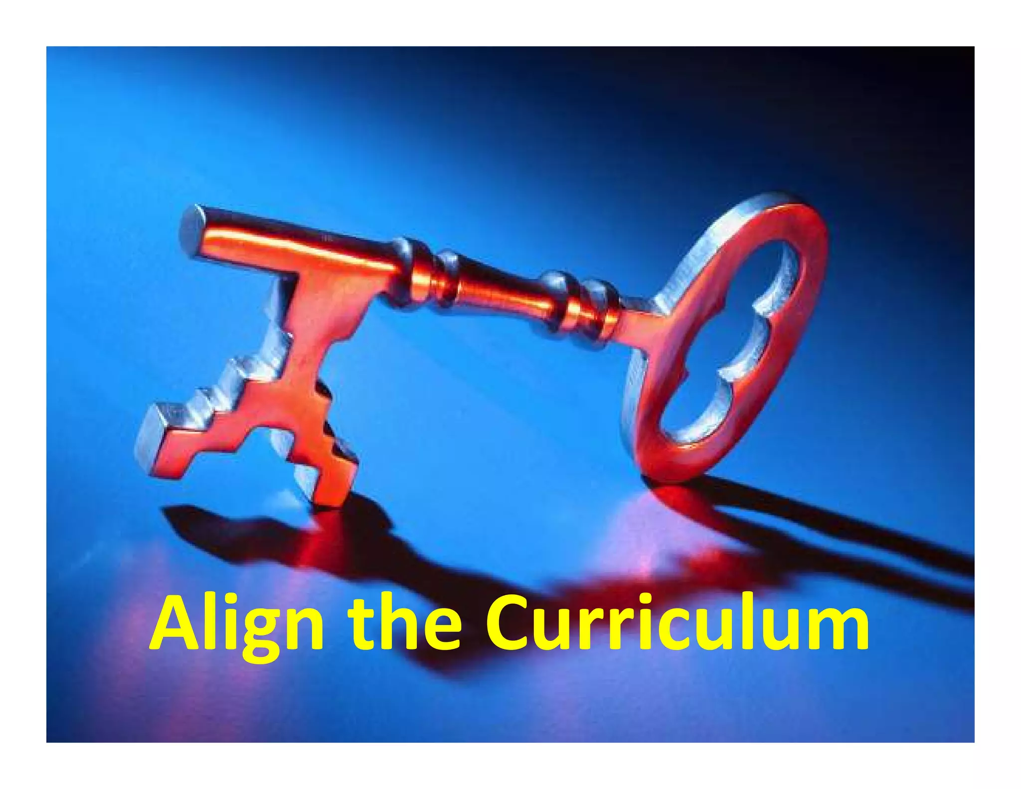 Align the Curriculum
 
