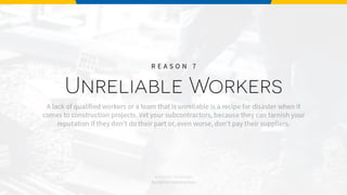 Top 9 Reasons Construction Projects Fail