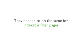 They needed to do the same for
indexable filter pages
 