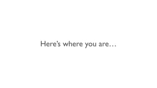 Here’s where you are…
 