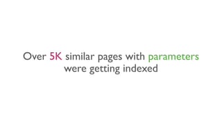 Over 5K similar pages with parameters
were getting indexed
 
