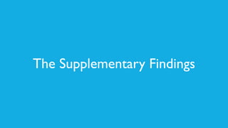 The Supplementary Findings
 
