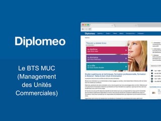 Le BTS MUC
(Management
des Unités
Commerciales)
 