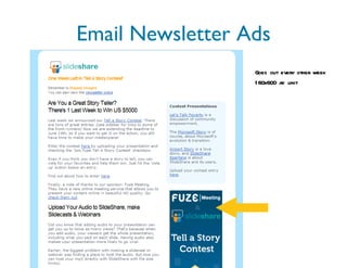 Email Newsletter Ads Goes out every other week 160x600 ad unit 