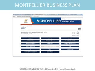BUSINESS MODEL & BUSINESS PLAN - 23 Novembre 2015 – Laurent Sougey-Lardin
MONTPELLIER BUSINESS PLAN
 