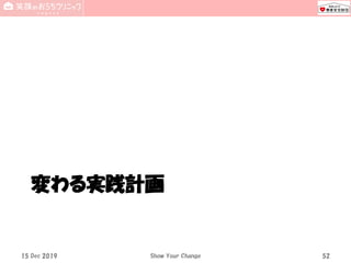 変わる実践計画
15 Dec 2019 Show Your Change 52
 
