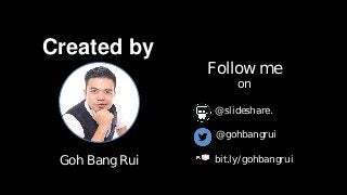Created by
Goh Bang Rui
Follow me
on
@slideshare.
@gohbangrui
bit.ly/gohbangrui
 