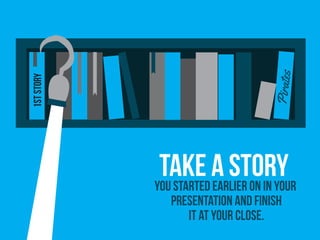 Pirates
1stStory
Take a storyyou started earlier on in your
presentation and finish
it at your close.
 