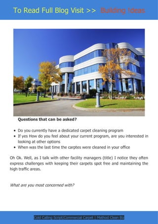 Commercial Cleaning Cold Calling Script | PDF