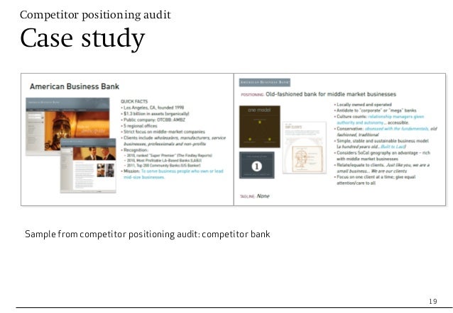 Sample of benchmarking case study