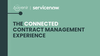 THE CONNECTED
CONTRACT MANAGEMENT
EXPERIENCE
 