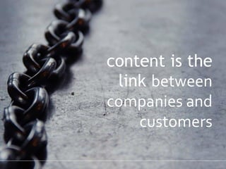 content is the
link between
companies and
customers
 