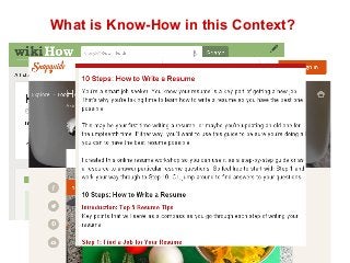 What is Know-How in this Context? 
 