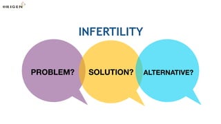 INFERTILITY
PROBLEM? SOLUTION? ALTERNATIVE?
 