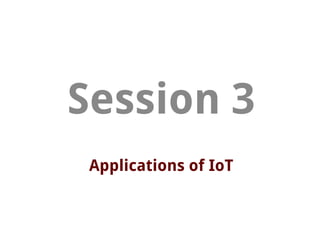 Applications of IoT
Session 3
 