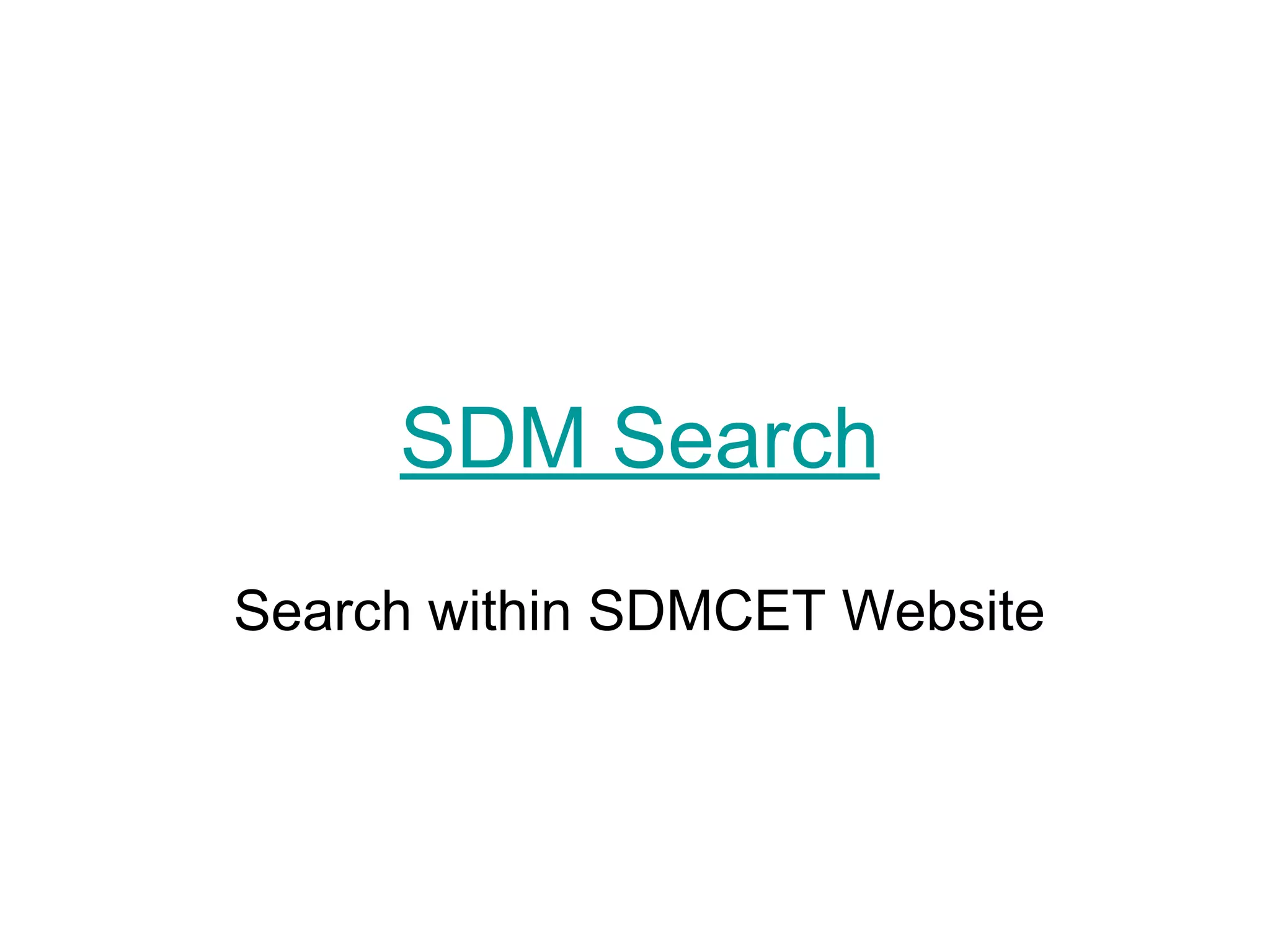 SDM Search
Search within SDMCET Website
 