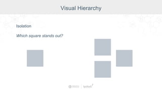 Isolation
Which square stands out?
Visual Hierarchy
 