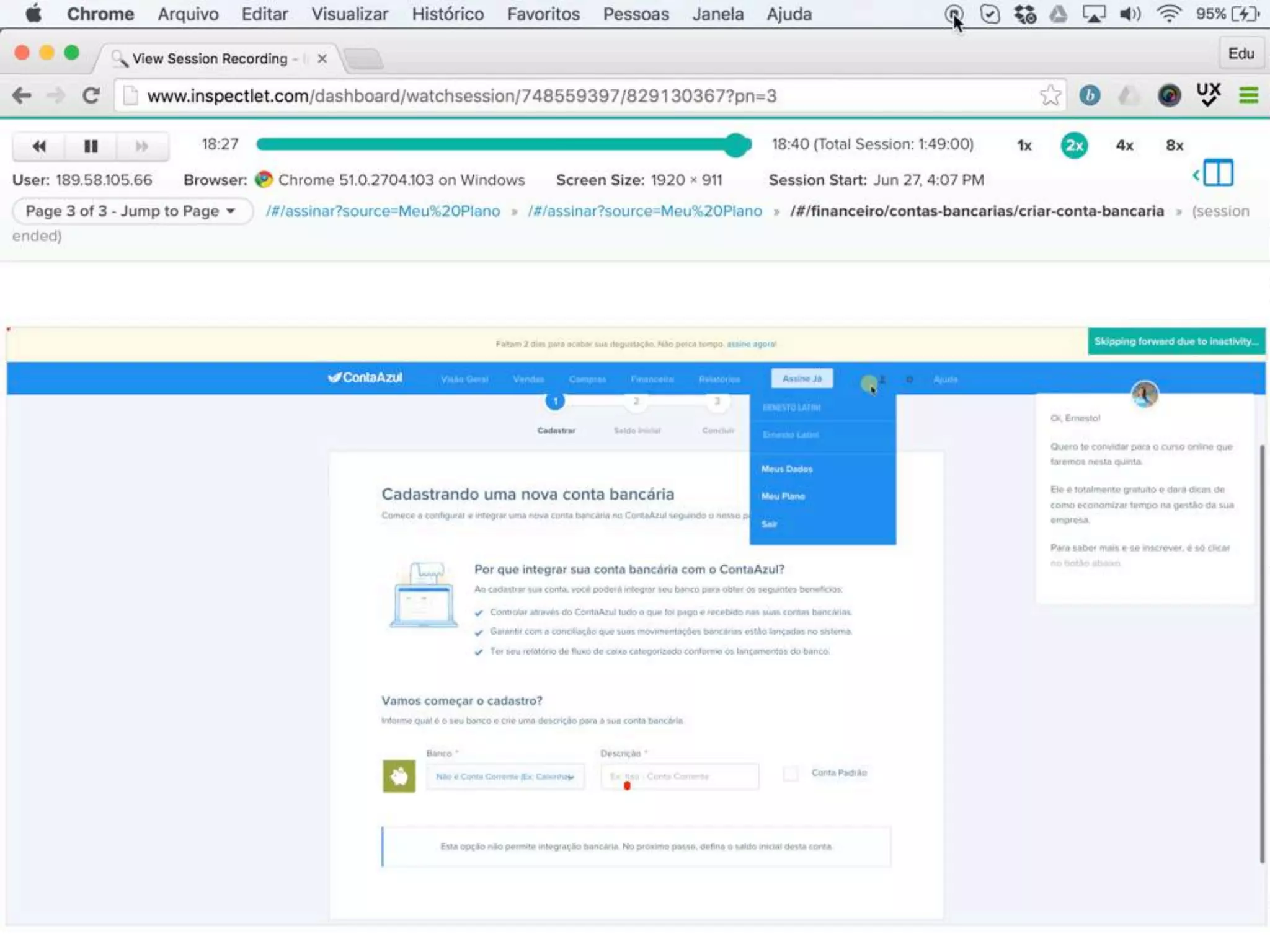DevUX 03/03

Atividade de empatia: consumir
o conteúdo de entrevistas com
usuários e entender como o
mesmo se comporta no sistema.
 