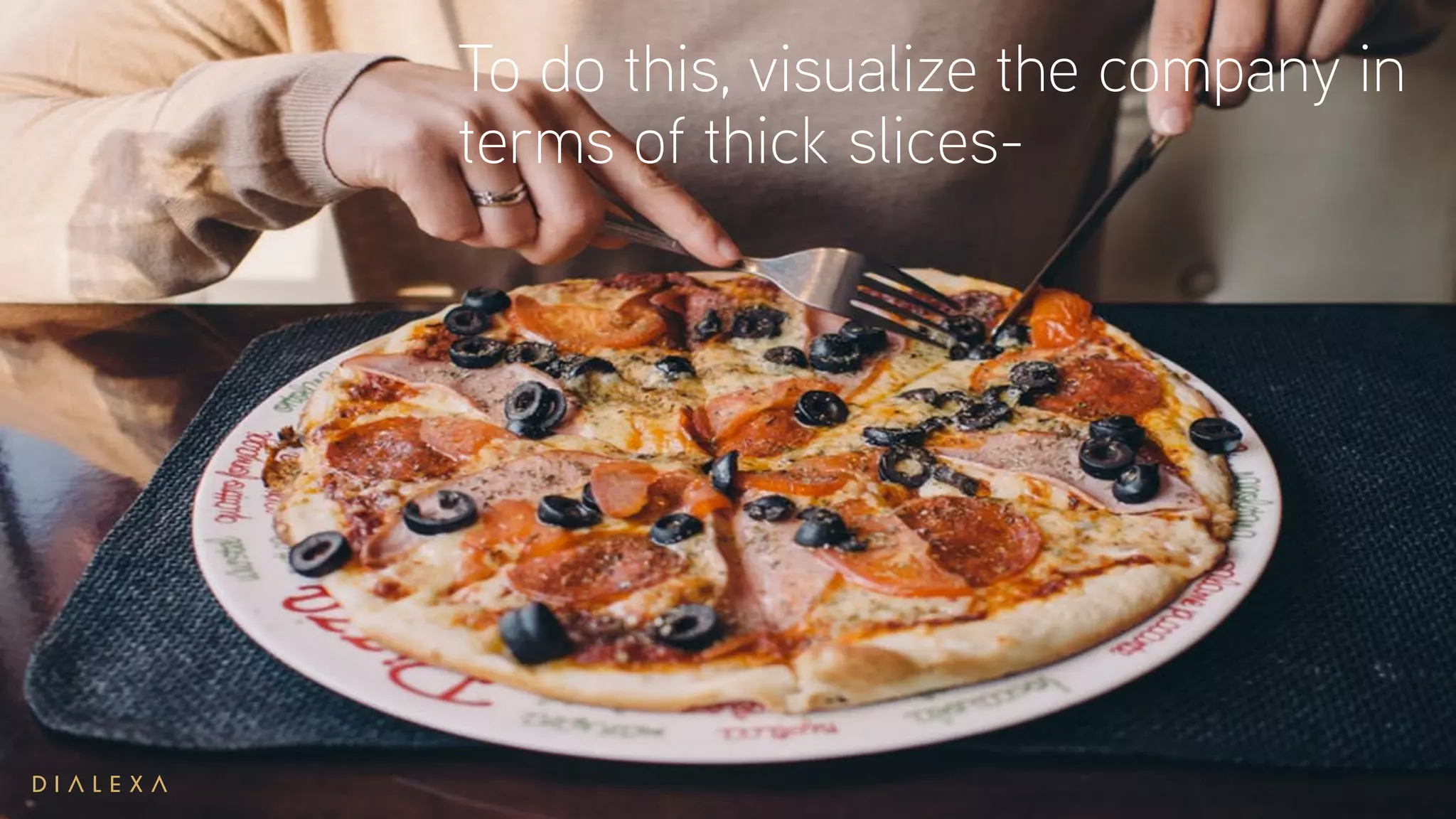 To do this, visualize the company in
terms of thick slices-
 