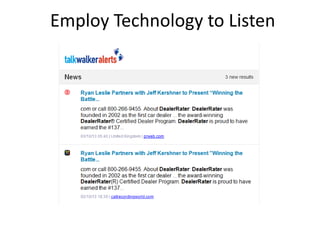 Employ Technology to Listen

 