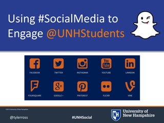 Using #SocialMedia to
Engage @UNHStudents
#UNHSocial@tylerross
 