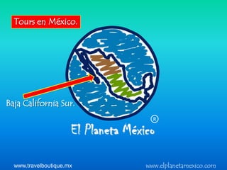 Tours en México.




Baja California Sur.
                            R




  www.travelboutique.mx   www.elplanetamexico.com
 